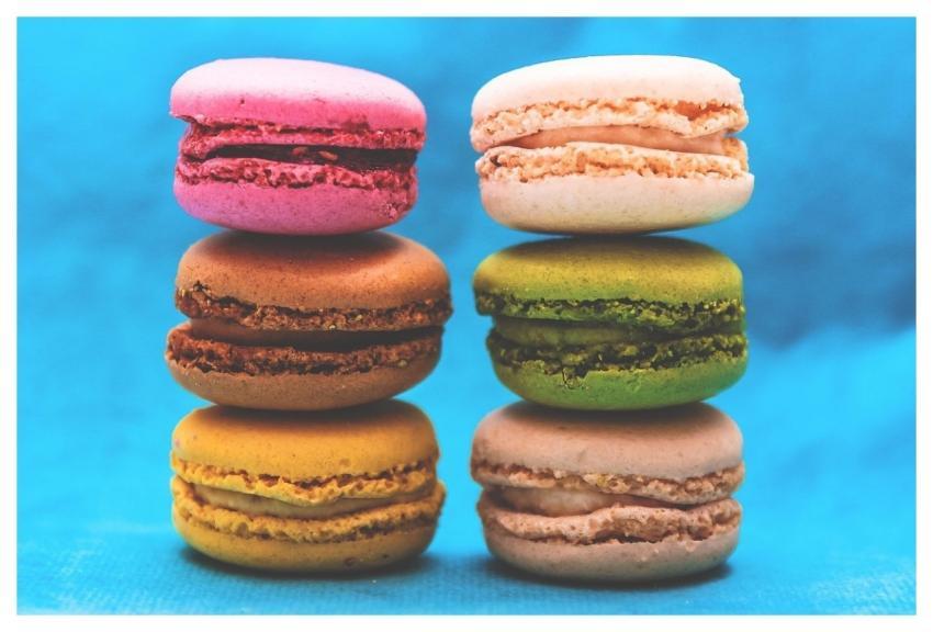 Colorful Macarons Pastries Stack