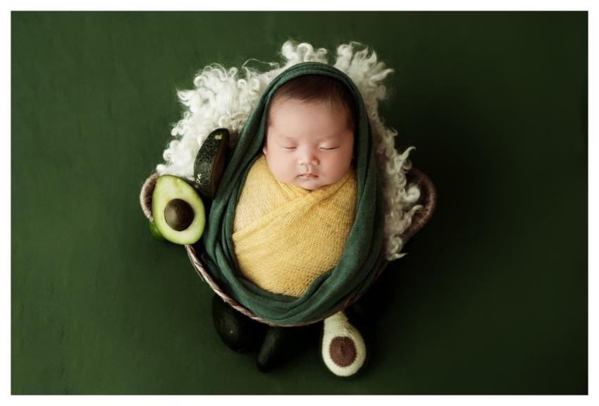 Newborn Sleeping Avocado Wrapped