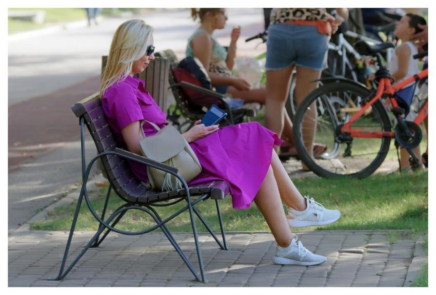 Woman Bench Park Outdoors