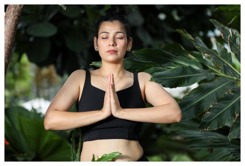Woman Meditation Pose Portrait