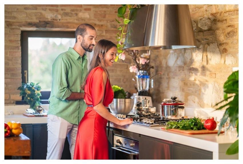 Couple Cooking Kitchen Food