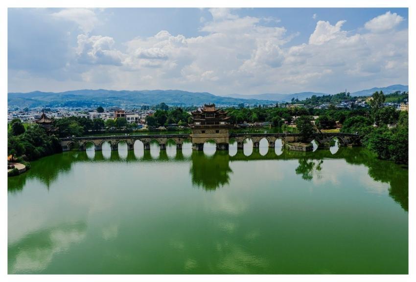 Aerial Lake Bridge Boat