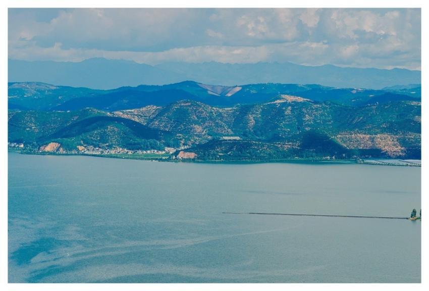 Aerial Lake Bridge Boat