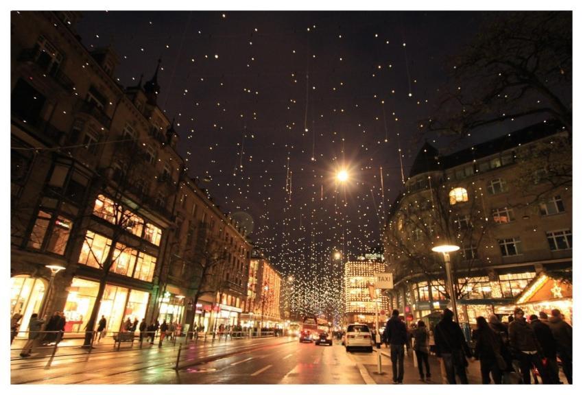 Christmas Light Night View City