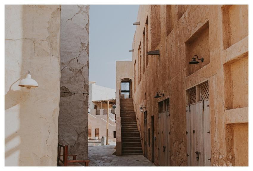 Al Seef Dubai Narrow Alley Stone Buildings