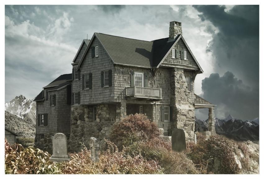 House Cemetery Haunted House Dark
