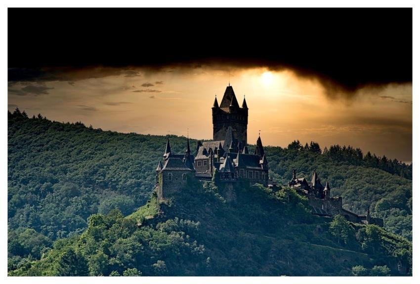 Cochem Castle Hill Sunset Storm