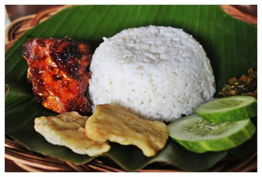Grilled Chicken White Rice Indonesian Food Chilli
