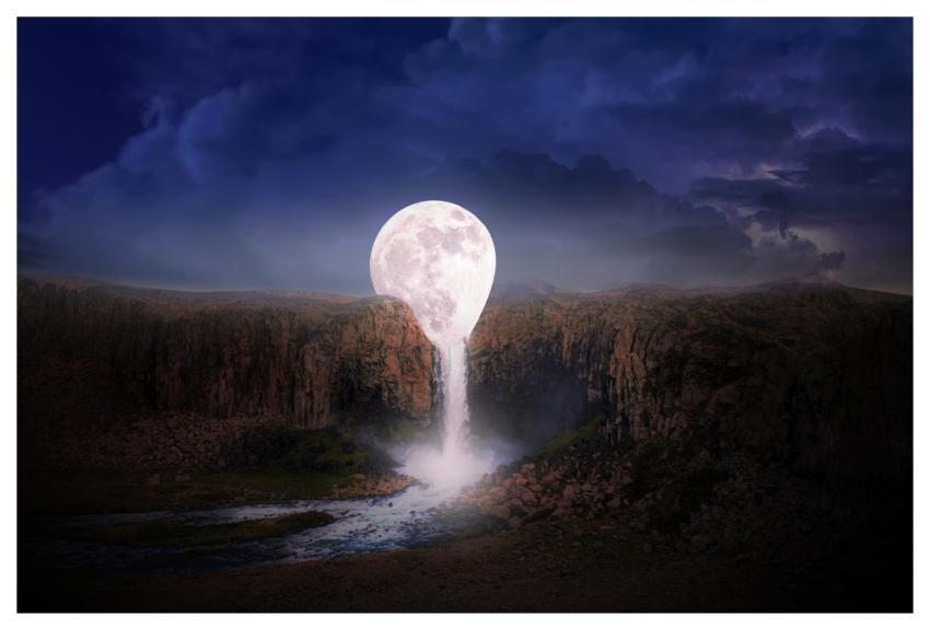 Moon Night Sky Landscape Night