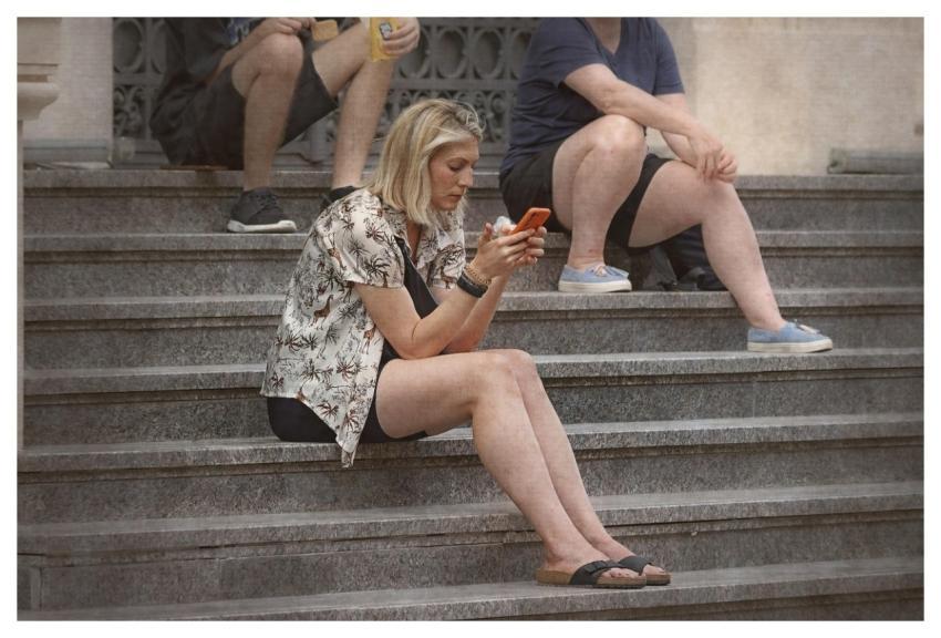 Girl Stairs Outdoors Woman