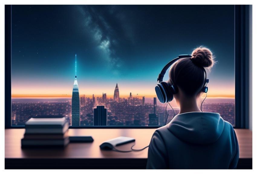 Ai Generated Lofi Girl Studying
