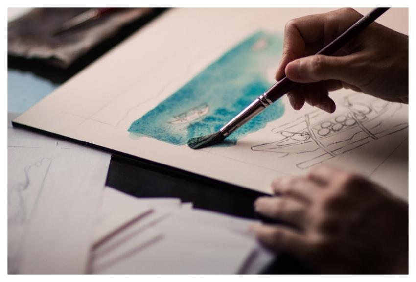 Hands Paint Brush Painting