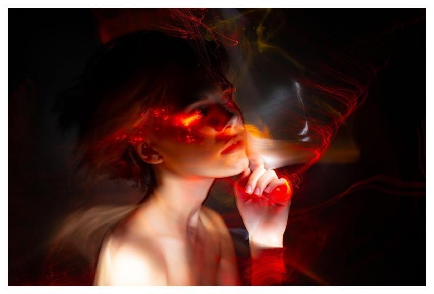 Woman Beauty Light Painting Light