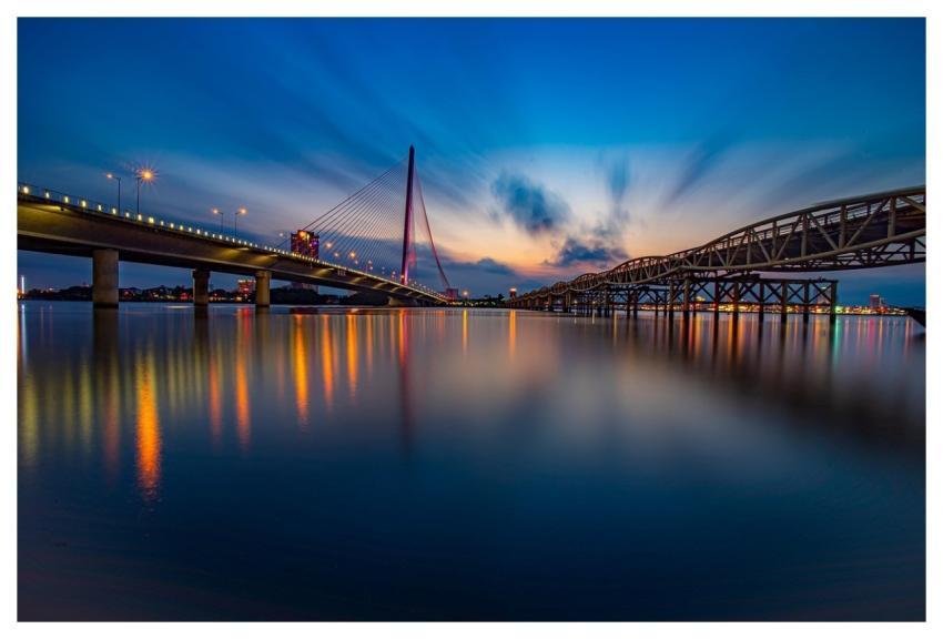 Bridge Nature Shine Night Sky