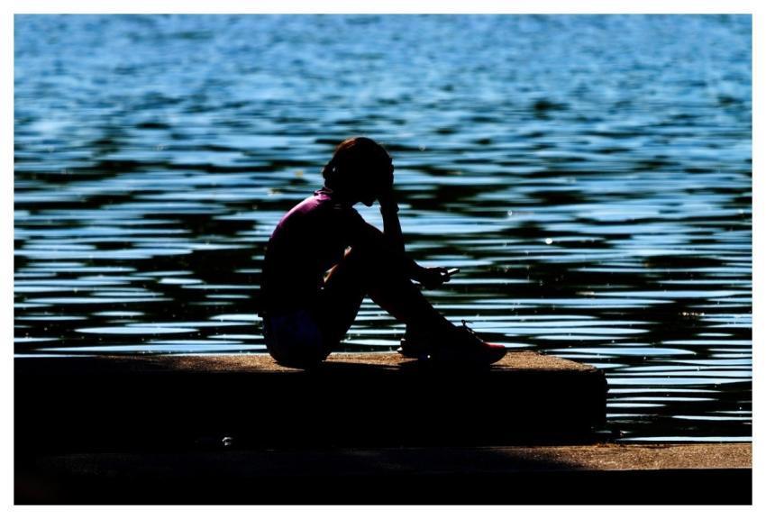 Silhouette Person Girl Sitting