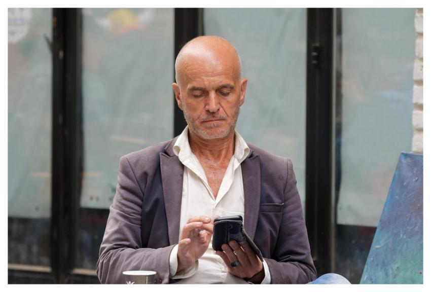 Man Smartphone Outdoor The Terrace