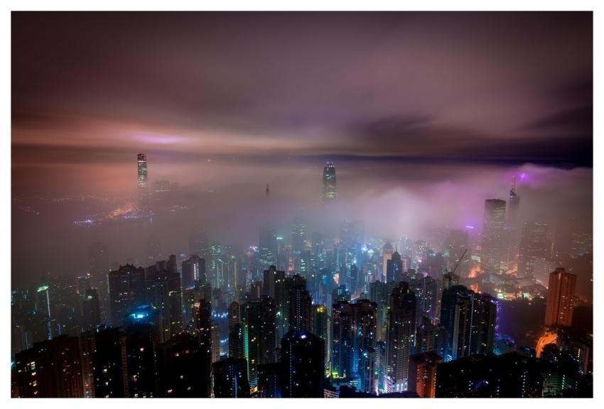 Clouds Hong Kong Buildings Haze