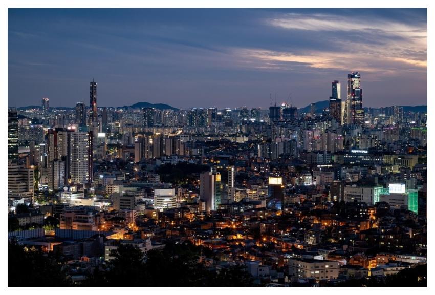 City Buildings Night View Seoul