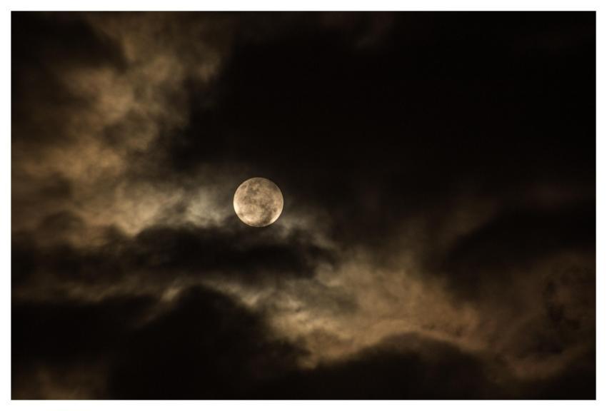 Cloudy Dark Full Moon Luna