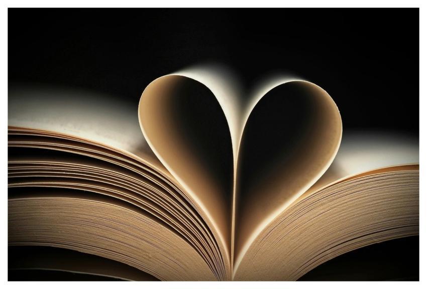 Heart Book Pages Leaves