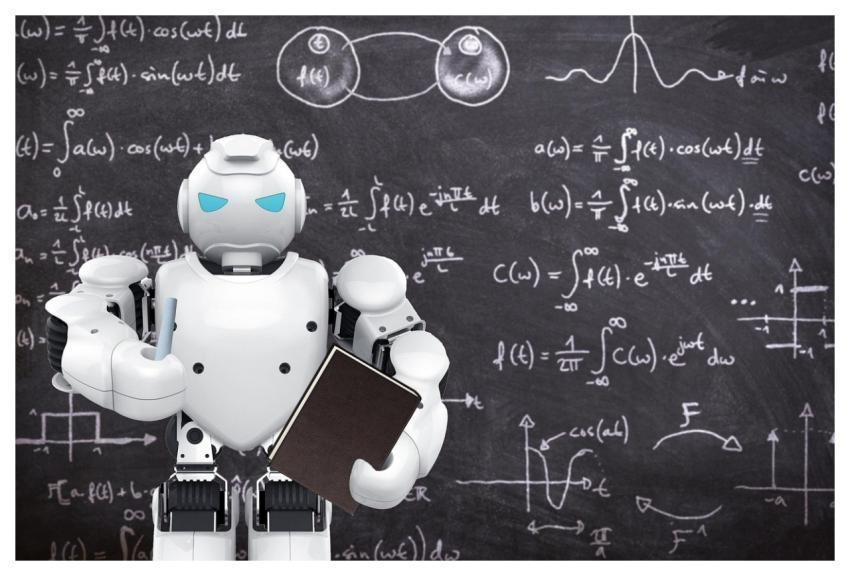 Robot Teacher Blackboard Class