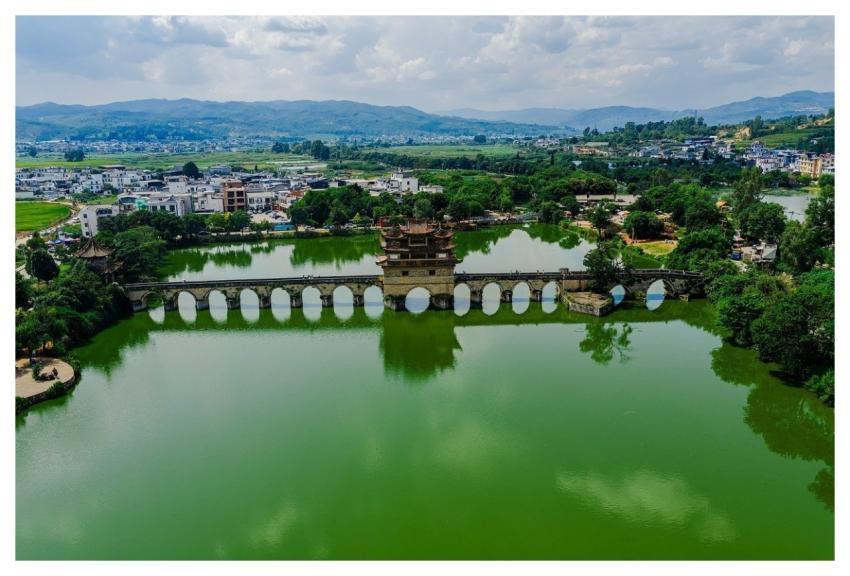 Aerial Lake Bridge Boat