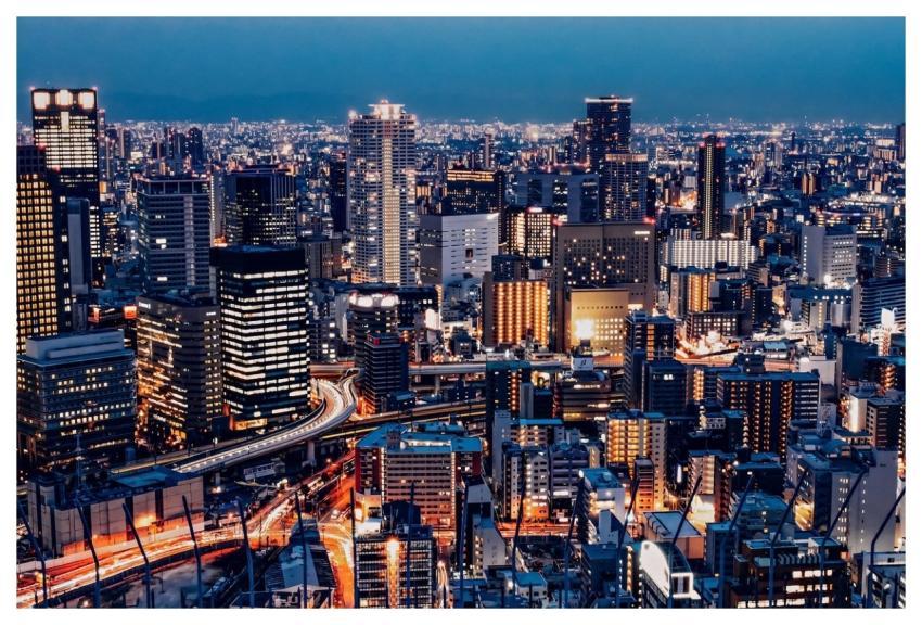 City Buildings Night City Lights