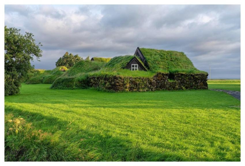 House Green Grass Iceland