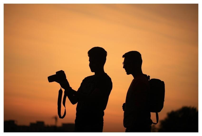 Men Silhouettes Camera Photographer