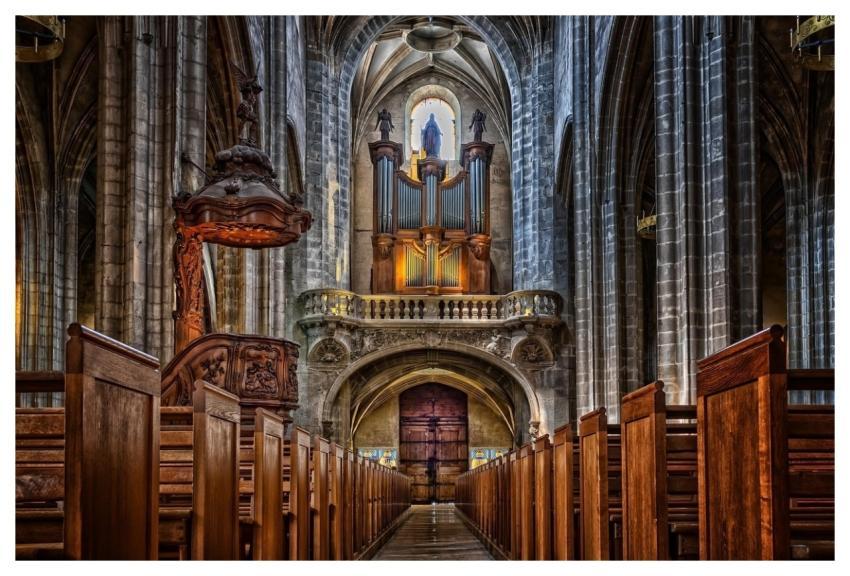 Bourg En Bresse Church Aisle Cathedral