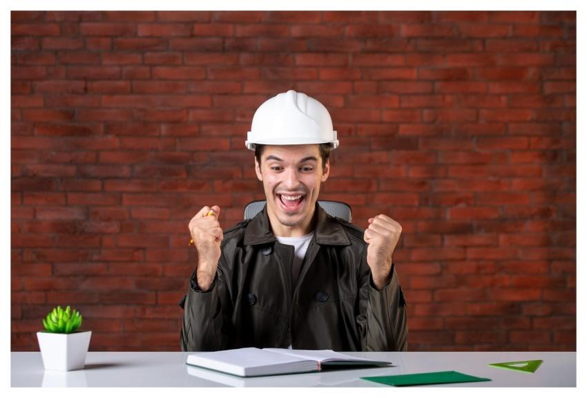 Man Engineer Writing Working