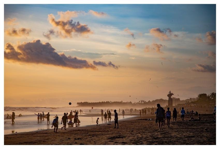 Beach Dusk People Nature
