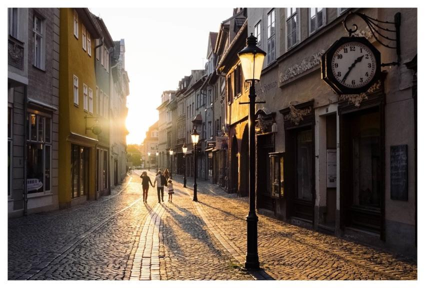 Buildings Sunset Town Nature