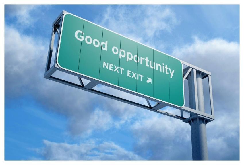 Good Opportunity Road Sign Message Direction