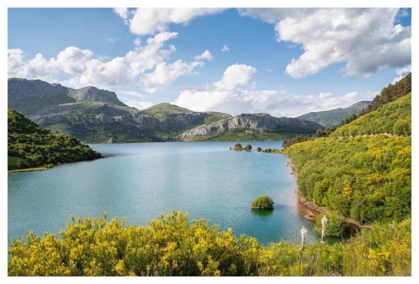 Landscape Lake Moutains Clouds