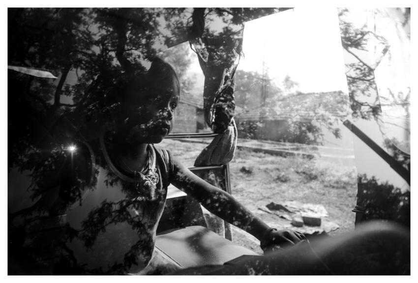Girl Vehicle Reflection Portrait
