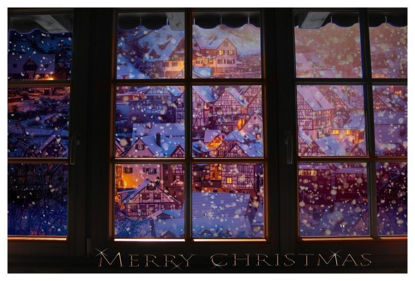 Christmas Nature People Window