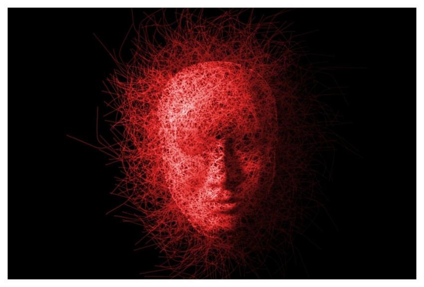 Mask Red Abstract Dark