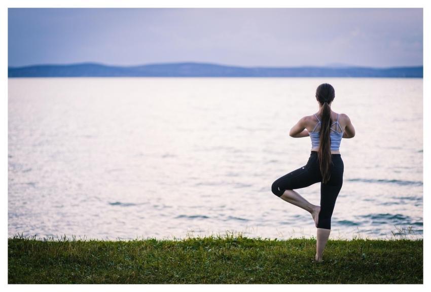 Yoga Woman Lake Health
