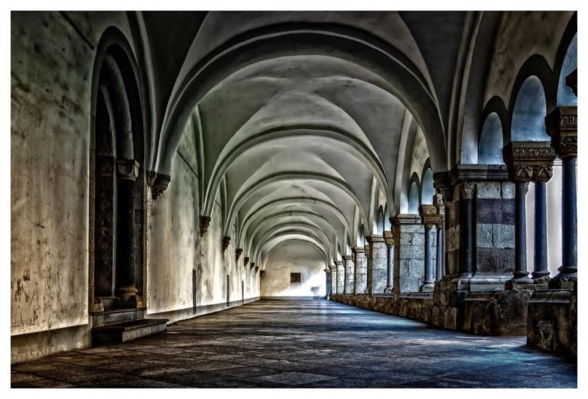 Monastery Cloister Abbey Corridor