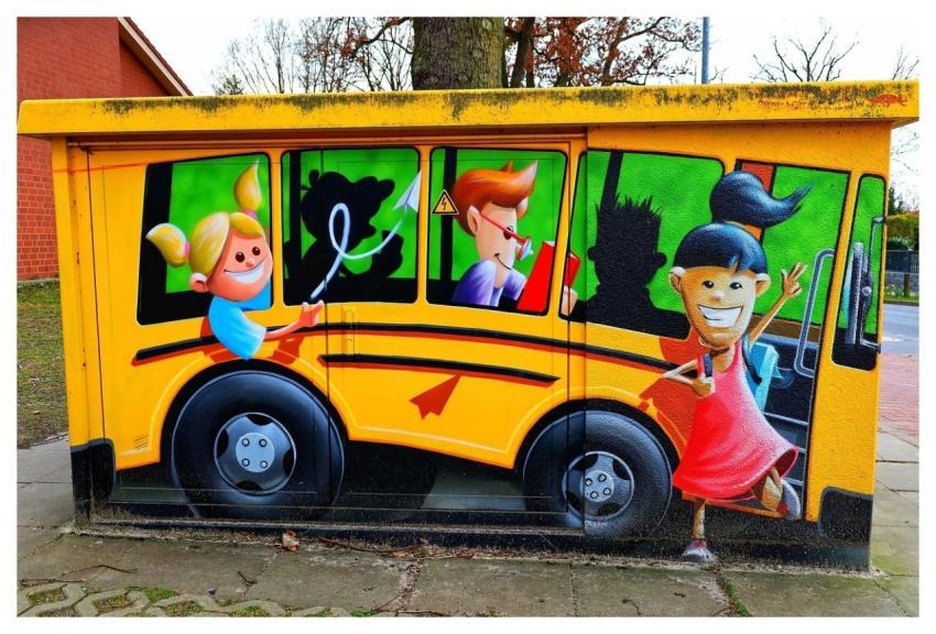 School Bus Street Art Art Painting