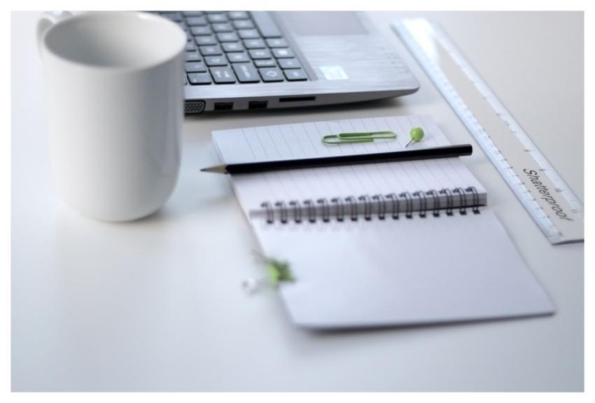 White Table Ruler Notebook