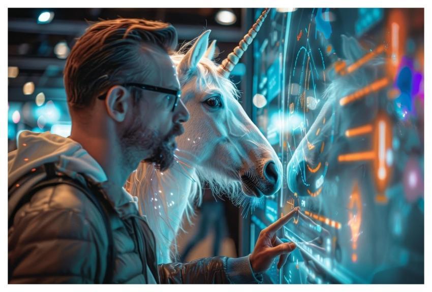Man Unicorn Technology Animal