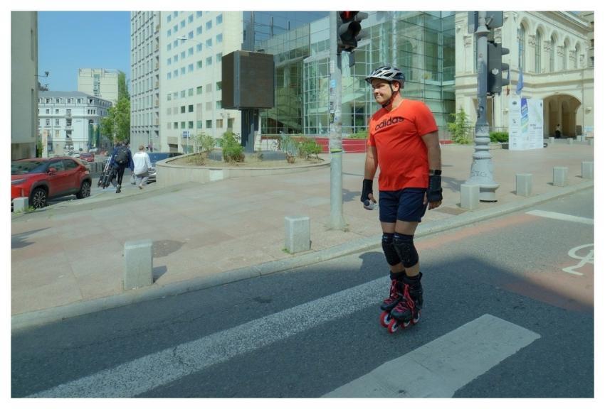 Man Running Rollers Helmet