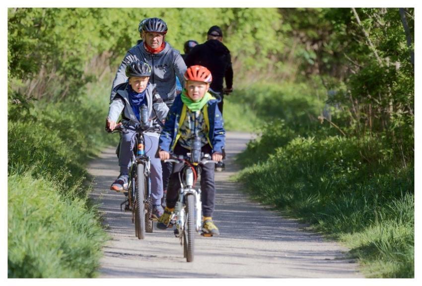 People Children Father Helmets