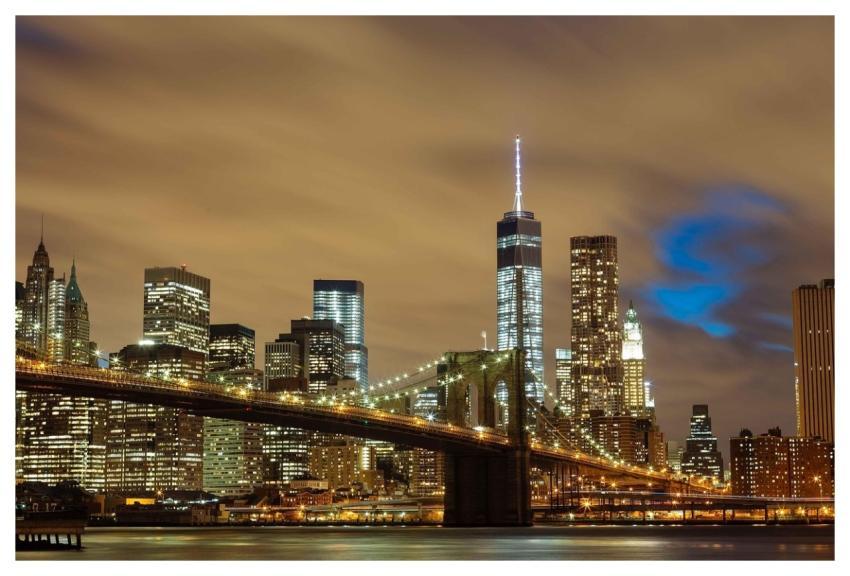 Buildings Bridge Illuminated City Lights