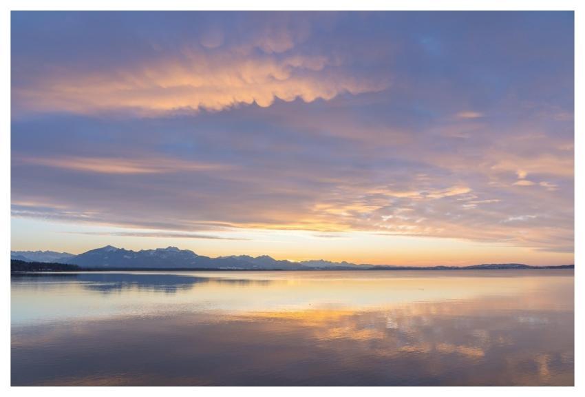 Sunset Dusk Mountains Clouds