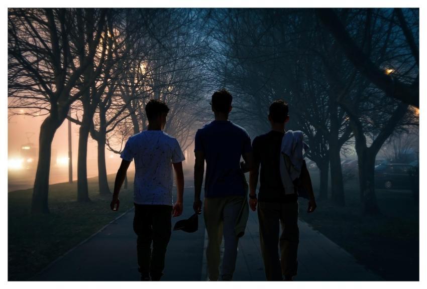 Composition Scene People Boys