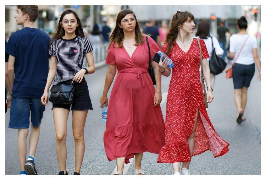 Girls People Walking Street