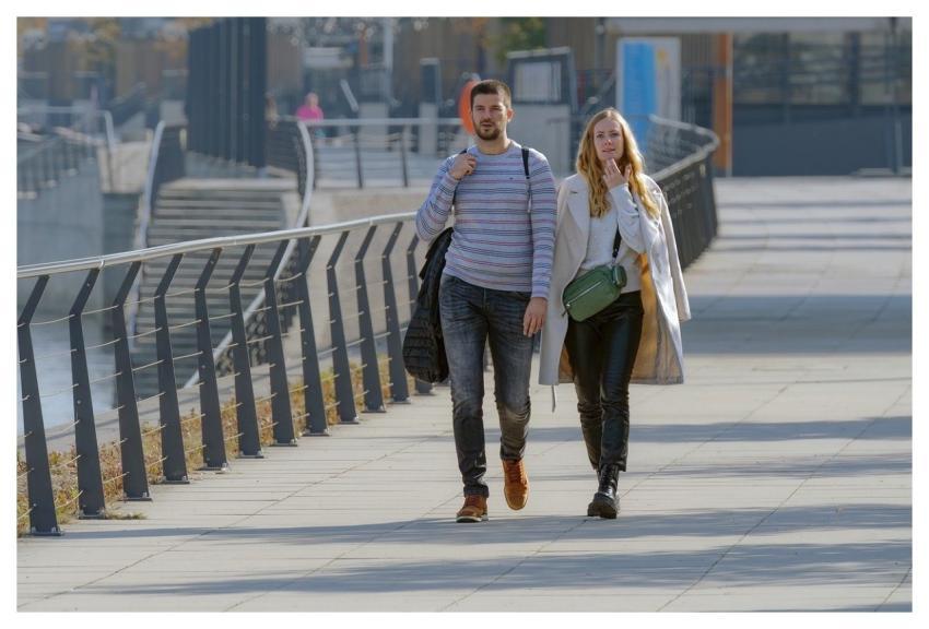 Couple Young Casual Walking